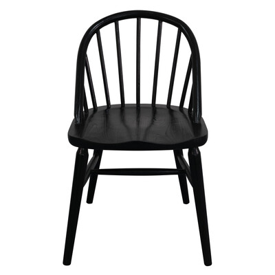 Vera Solid Oak Dining Chair - Set of 2 (Black)