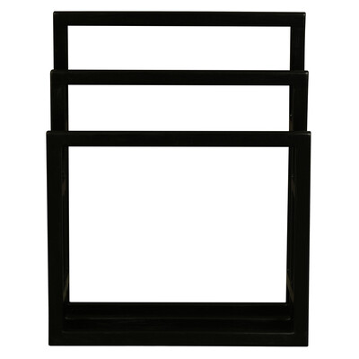 Nobu Solid Mahogany Timber Towel Stand (Black)
