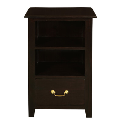 Tasmania 1 Drawer Solid Mahogany Timber Lamp Table (Chocolate)