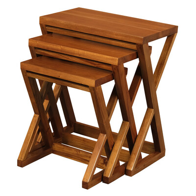 Manhattan Nest of Tables - Set of 3 (Light Pecan)