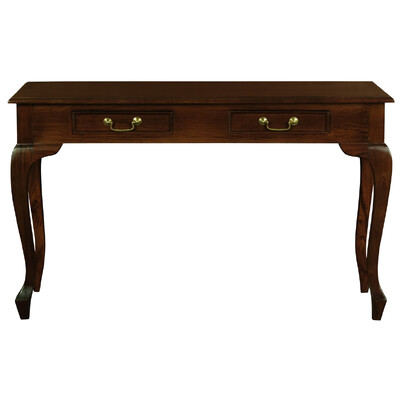 Queen Ann 2 Drawer Sofa Table (Mahogany)