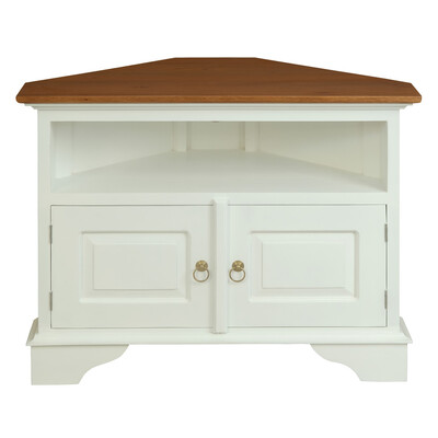 Versatile White & Caramel TV Stand - 2 Door