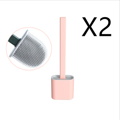 Creative Cleaning Brush With Holder (2Pcs, Bathroom Silicone Bristles)