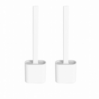 Creative Cleaning Brush With Holder (2Pcs, Toilet Silicone Bristles)