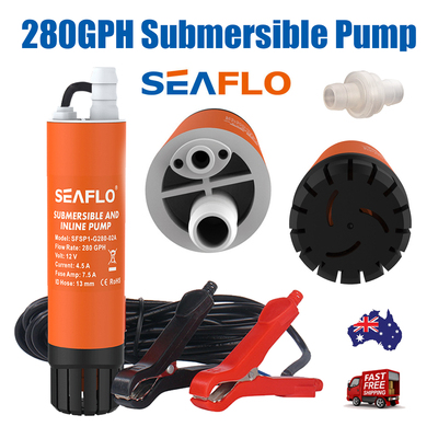 Submersible Pump 12V 280G/H Boat Caravan Inline Water Pump