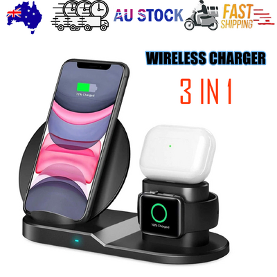 N30 3 in 1 Wireless Charger Qi Fast Charger Stand for iPhone/Samsung/Airpods