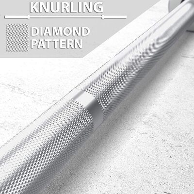 Olympic Weightlifting Barbell, 220Cm Long, 15Kg Stainless Steel, Home Gym Strength Training, Bench Press&Squat