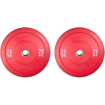 Olympic Change Plates 50Mm Fractional Weight Plates Designed For Olympic Barbells For Strength Training 25Kg Red Set