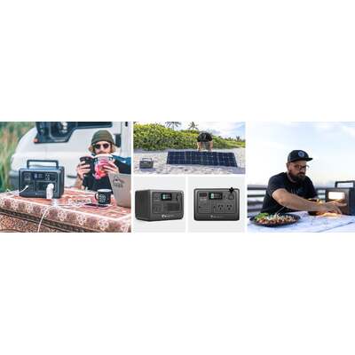 Eb55 Portable Power Staiotn 700W/537Wh Lifepo4 Battery Backup Au Plug For Home Emergency Outdoor Camping Black