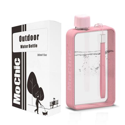 A5 Flat Water Bottle Portable Travel Mug Bpa Free Water Bottle (Pink)