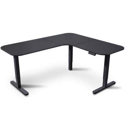 Standing Desk Corner Electric Height Adjustable Sit Stand Black Desktop