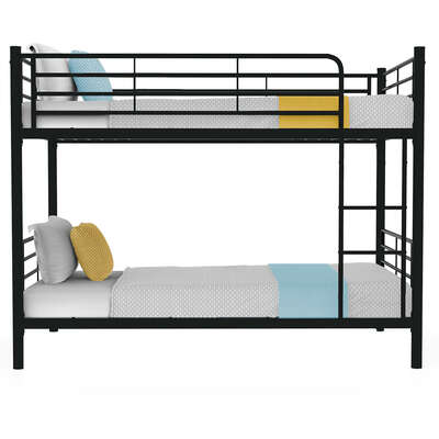 2In1 King Single Metal Bunk Bed Frame With Modular Design Dark