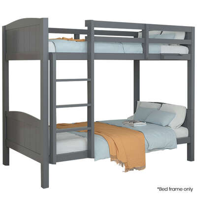 Single Bunk Bed Frame Solid Pine 2-In-1 Modular Design Convert To 2