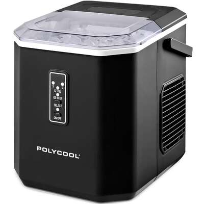Portable Ice Maker Machine 12kg/Day Auto Clean with Scoop Black