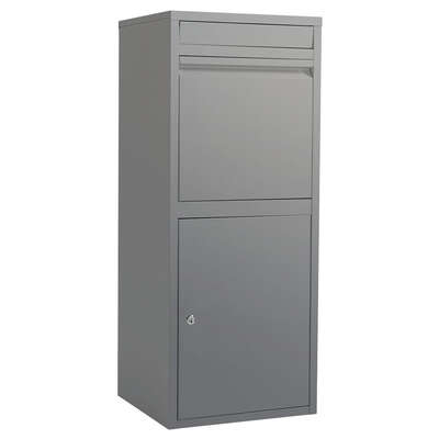 Freestanding Parcel Post Box Letterbox, Letter Slot, Woodland Grey