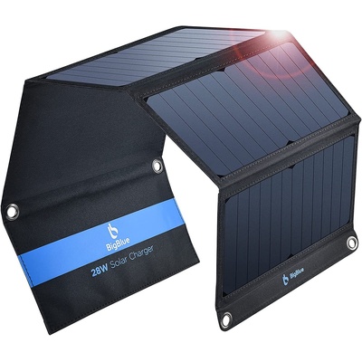 28W SunPower Solar Panel Charger - Portable, 3 USB Ports, Eco-Friendly Energy