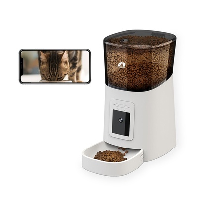 Smart Pet Feeder with Camera - White