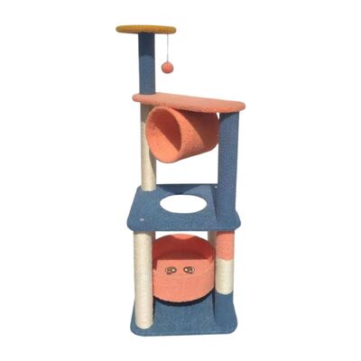 110Cm Emoji Plush Cat Condo Cat Tree Blue Red