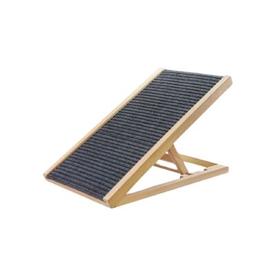 Natural Wood Grain Wooden Adjustable Height Pet Ramp Dog Sofa Stairs