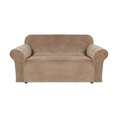 Velvet Sofa Cover 2 Seater (Blush Brown)