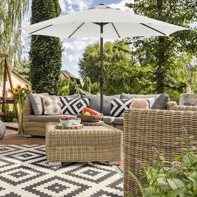 2.7M Patio Outdoor Table Umbrella White