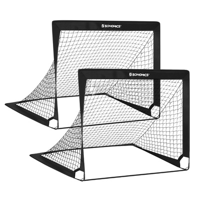 Set Of 2 Portable Soccer Net 120Cm Black