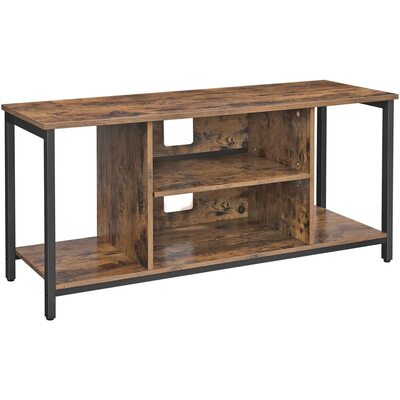 TV Cabinet TV Console Unit with Open Storage TV Stand with Shelving Rustic Brown LTV39BX
