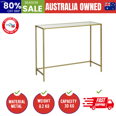 Console Table With Tempered Glass Golden