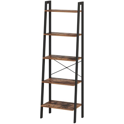 Ladder Shelf 5-Tier Rustic Brown