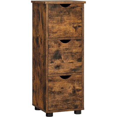 Bathroom Floor Cabinet 3 Drawers Rustic Brown
