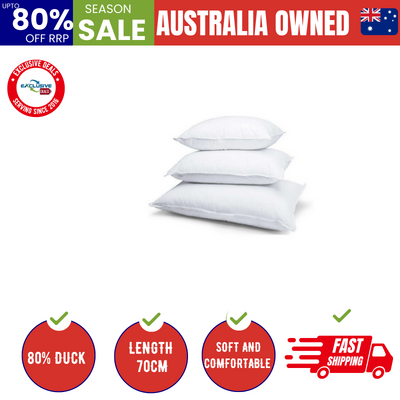 80% Duck Down Pillows - Standard - (45Cm X 70Cm)