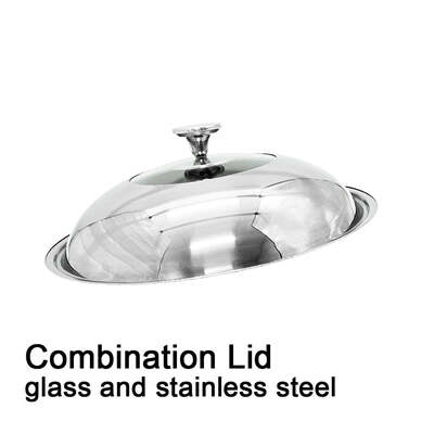 36cm Stainless Steel Non-Stick Stir Kitchen Wok Pan without Lid Double Sided