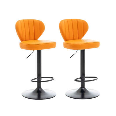 Bar Stools Kitchen Bar Stool Leather Barstools Swivel Gas Lift Counter Chairs Orange