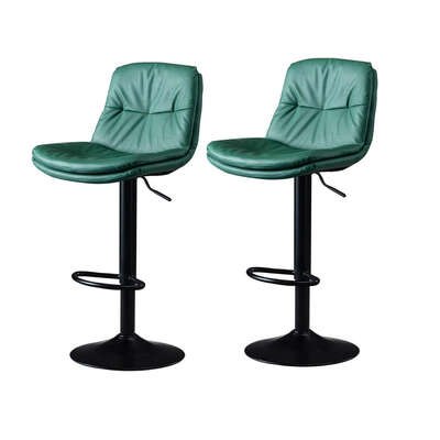 Bar Stools Kitchen Bar Stool Leather Barstools Swivel Gas Lift Counter Chairs Green