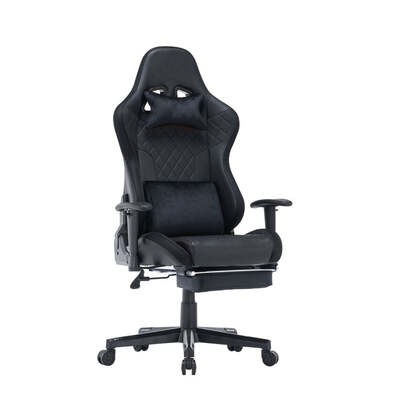 7 RGB Lights Bluetooth Speaker Gaming Chair Ergonomic Racing chair Black