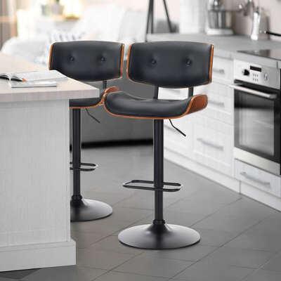 European Wooden Black Modern Bar Stools Swivel Bar Stool Chair Counter Height