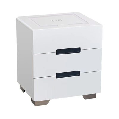 Smart Bedside Tables with 3 Drawers, Wireless Charging, LED Light, and USB (Right Hand)