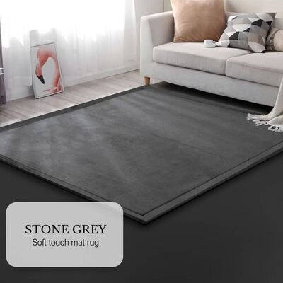 Soft Touch Ultra Plush Memory Foam Tatami Stone Grey Mat - 200 X 300 Cm