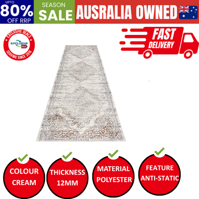 Vintage Textured Rug - Cream - 120x170