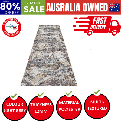 Luxe Vintage Textured Rug - Light Grey - 120x170
