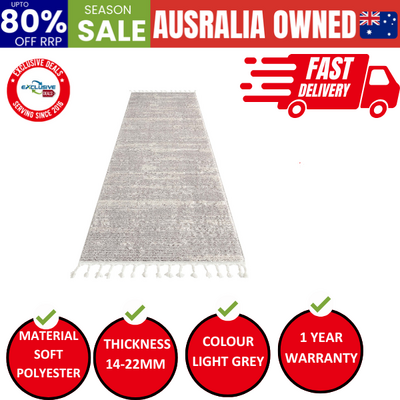 Addie Soft Pile Rug - Light Grey - 80X150