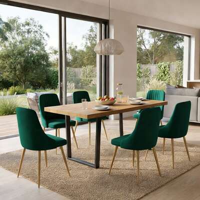Gourmet Glamour The Natural Velvet Dining Set 