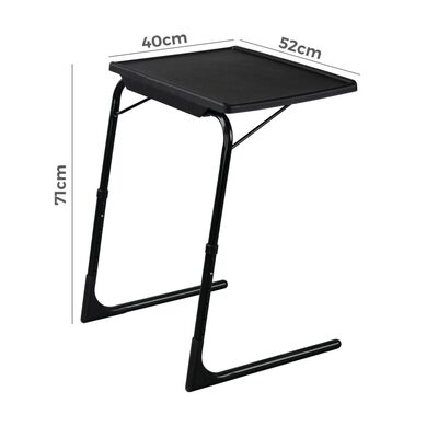 Foldable Table Adjustable Tray Laptop Desk Black