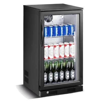 120L Black Commercial Single Door Small Bar Fridge Beverage Cooler Under Counter