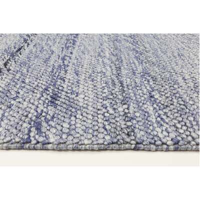 Loopy Blue Wool Blend Rug 240x330cm