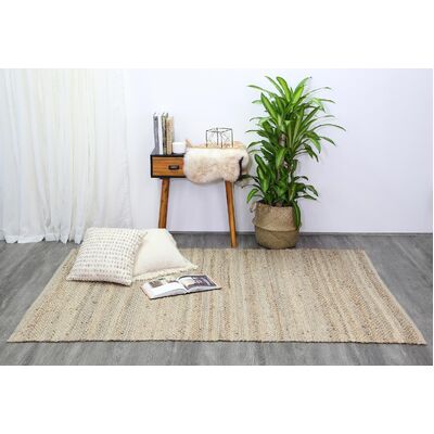 Blue Natural Basket Weave Jute Rug 150x220cm