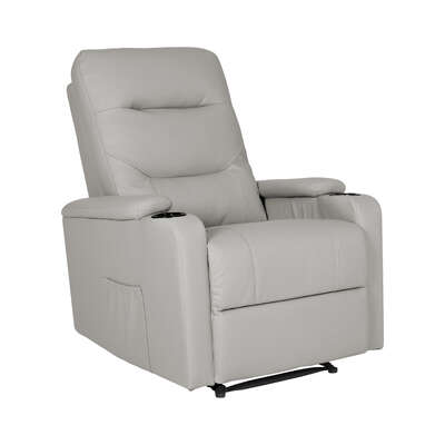 Home recliner chair - pu leather sofa lounge armchair dakota grey