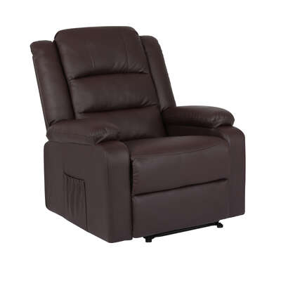 Home recliner chair - pu leather sofa lounge armchair marlo brown