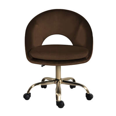 Office desk chair - velvet home office swivel computer seat cove brown