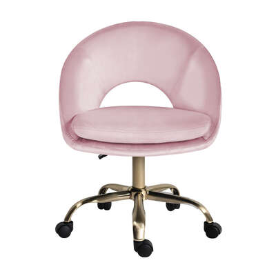 Office desk chair - velvet home office swivel computer seat cove pink